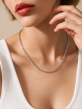 Stainless Steel Necklace Cable Chain With Lobster Clasp